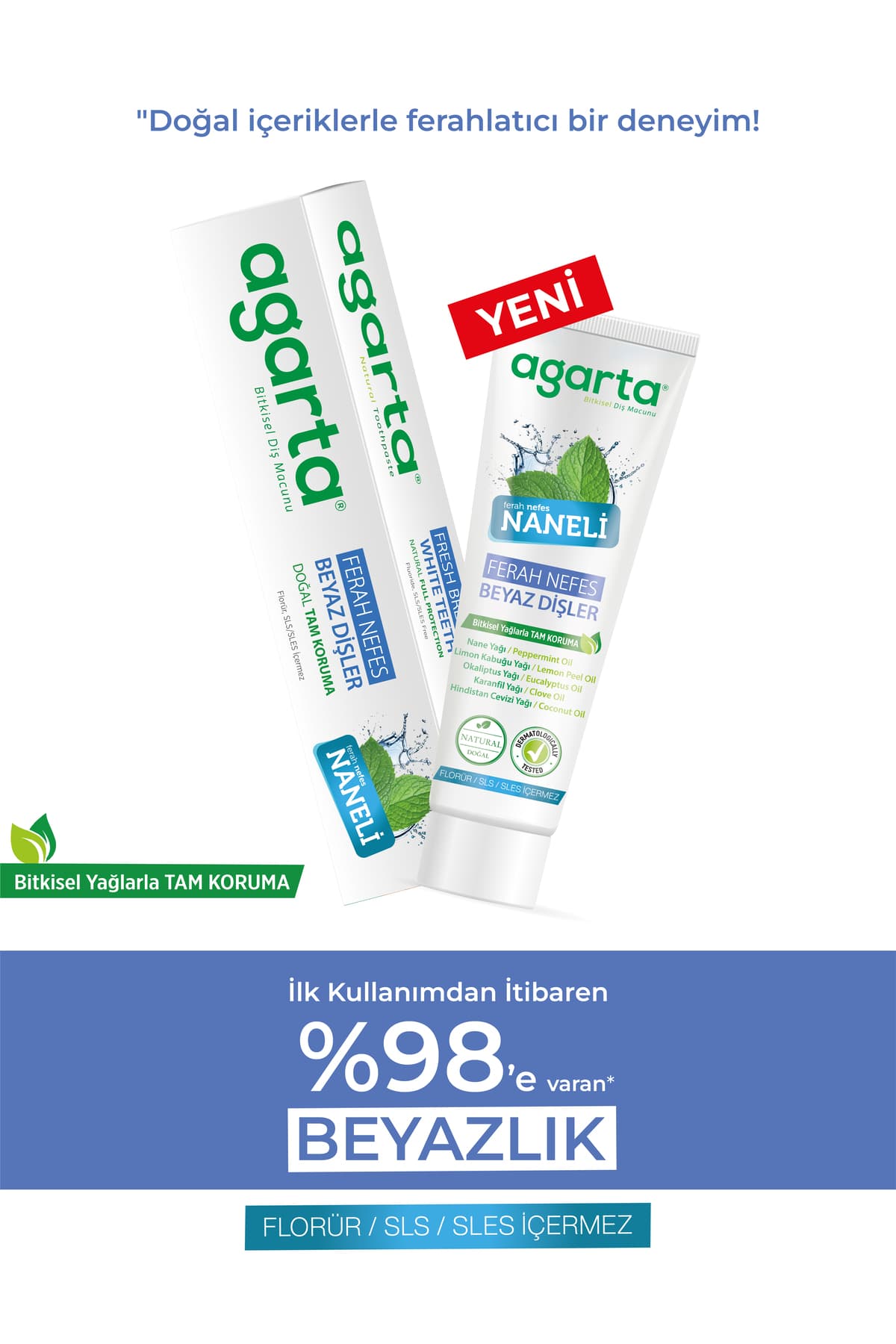خمیردندان طبیعی Agarta نعنایی قوی بدون فلوراید برای نفس تازه 100 Ml خمیردندان طبیعی Agarta نعنایی قوی بدون فلوراید برای نفس تازه 100 Ml