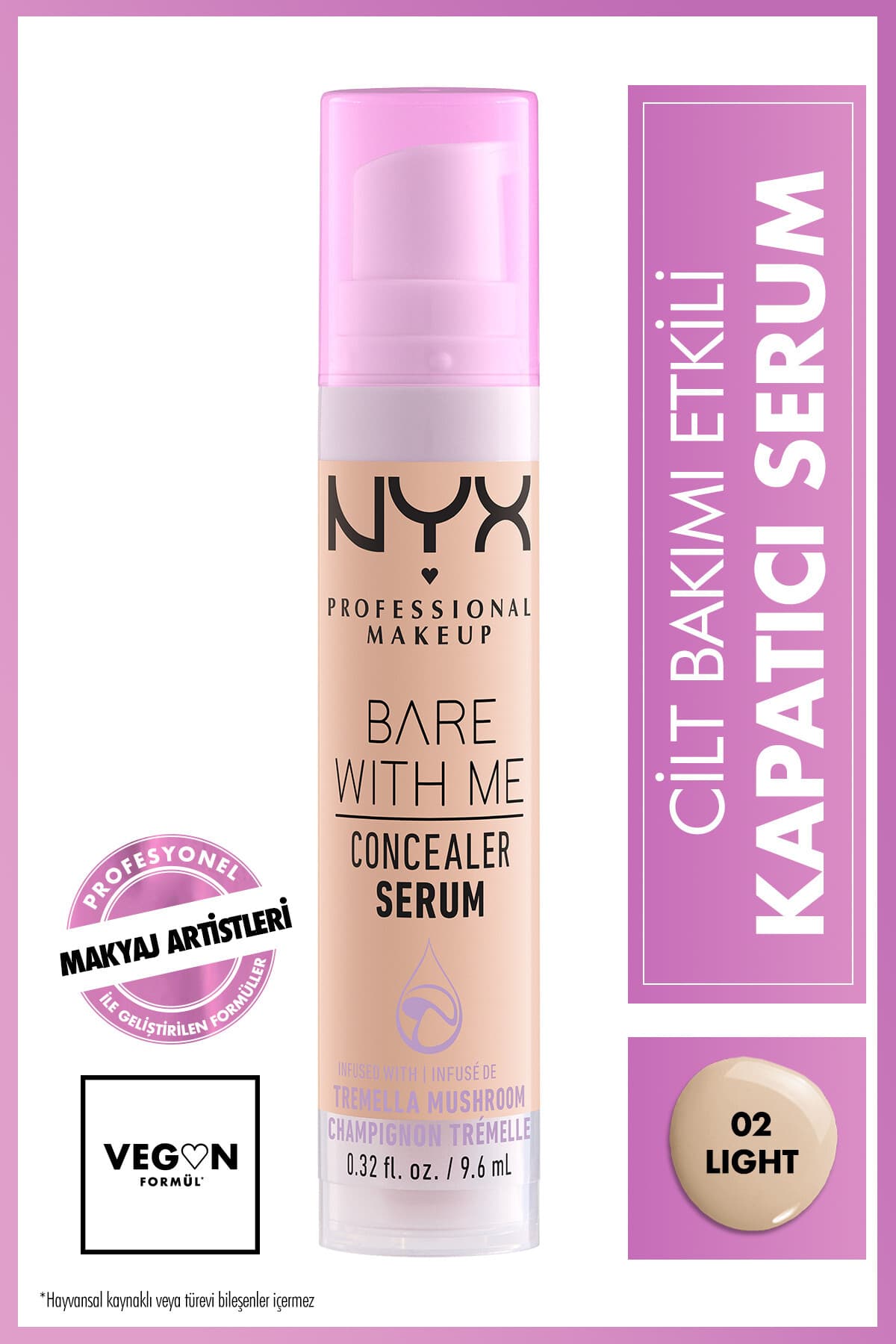 کانسیلر سرمی NYX Professional Makeup Bare With Me رنگ 02 Light کانسیلر سرمی NYX Professional Makeup Bare With Me رنگ 02 Light