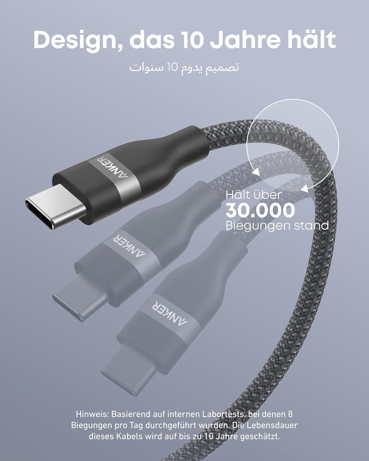 کابل Anker شارژ سریع 240W مدل Nano USB-C به USB-C مشکی 0.9m کابل Anker شارژ سریع 240W مدل Nano USB-C به USB-C مشکی 0.9m