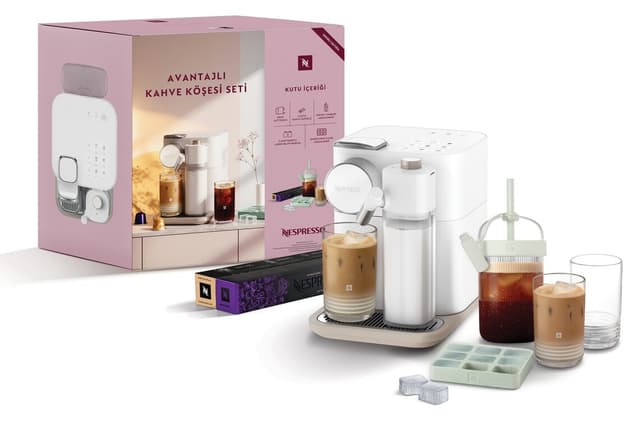 ست ایستگاه قهوه سفید Nespresso Gran Lattissima مدل F541 ست ایستگاه قهوه سفید Nespresso Gran Lattissima مدل F541