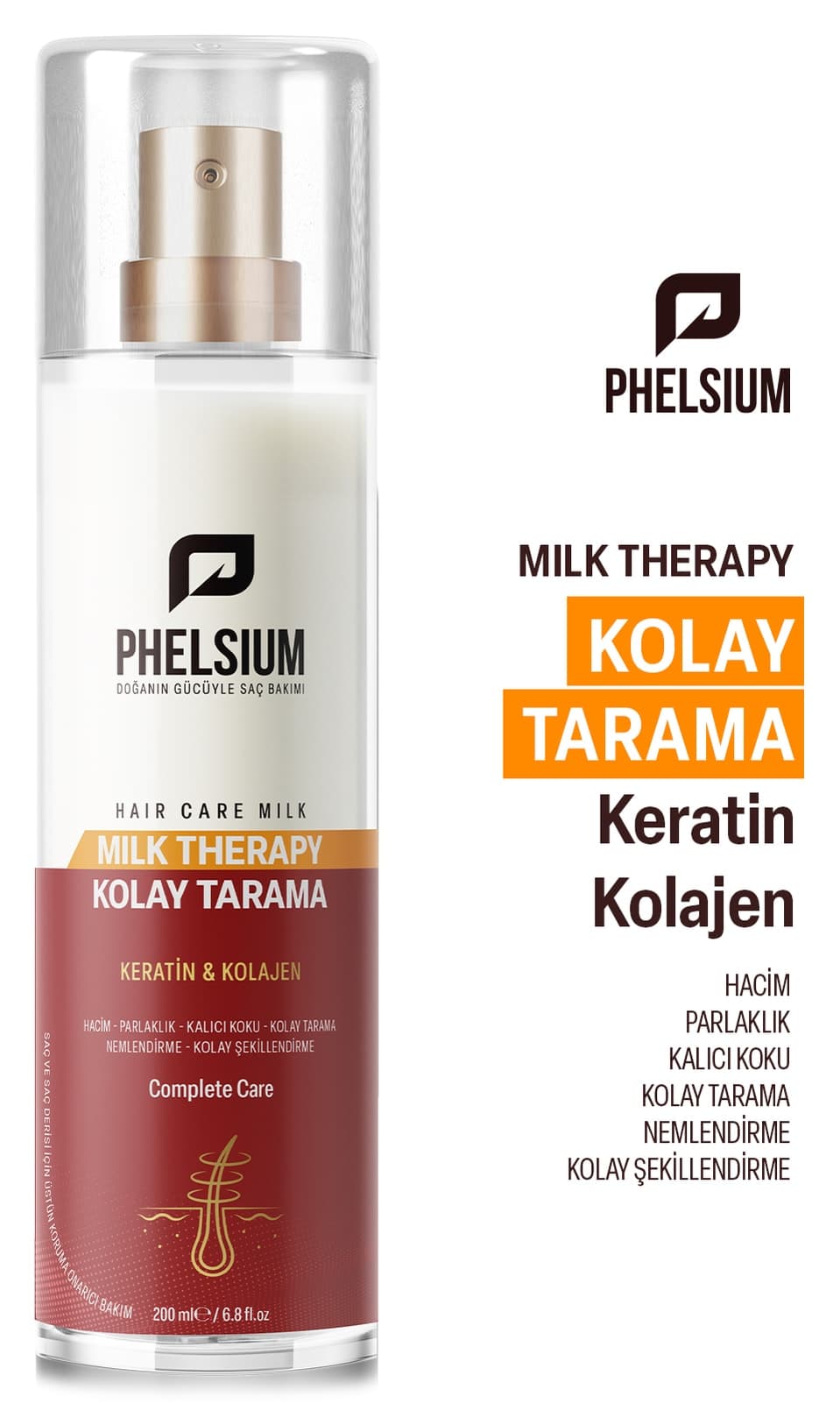 اسپری مراقبت مو PHELSİUM Milk Therapy کراتین و کلاژن آسانشانهزدن 200 ml اسپری مراقبت مو PHELSİUM Milk Therapy کراتین و کلاژن آسانشانهزدن 200 ml
