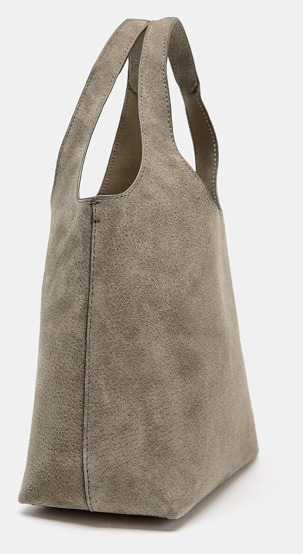 کیف توت زنانه Zara چرمی مینی خاکستری کیف توت زنانه Zara چرمی مینی خاکستری