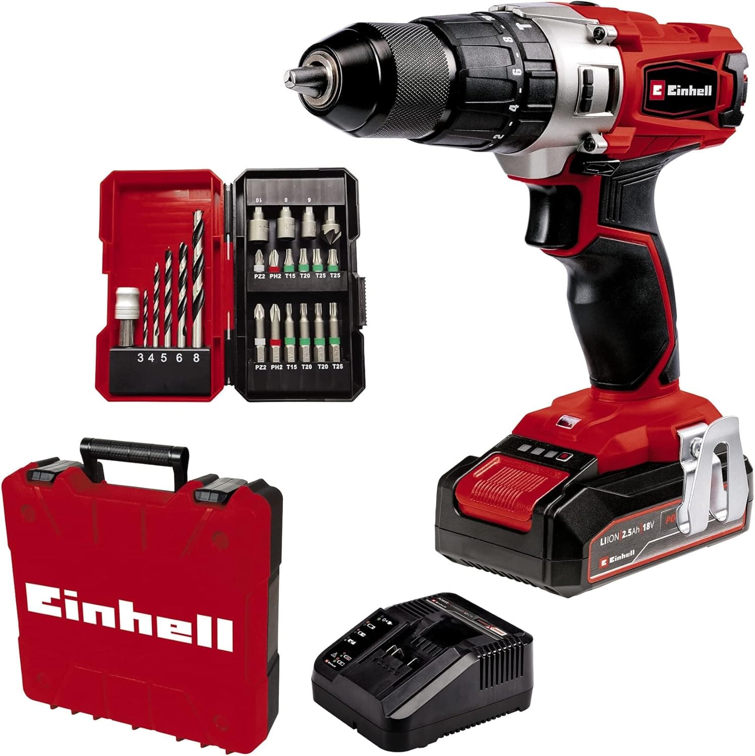 پیچگوشتی شارژی ضربهای Einhell مدل TE-CD 18/2 Li-i +22 (1x2,5Ah) 4514220 پیچگوشتی شارژی ضربهای Einhell مدل TE-CD 18/2 Li-i +22 (1x2,5Ah) 4514220