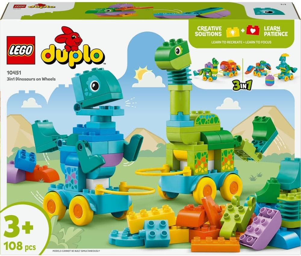 لگو DUPLO ساختنی 3 in 1 دایناسورهای چرخدار مدل 10451 لگو DUPLO ساختنی 3 in 1 دایناسورهای چرخدار مدل 10451