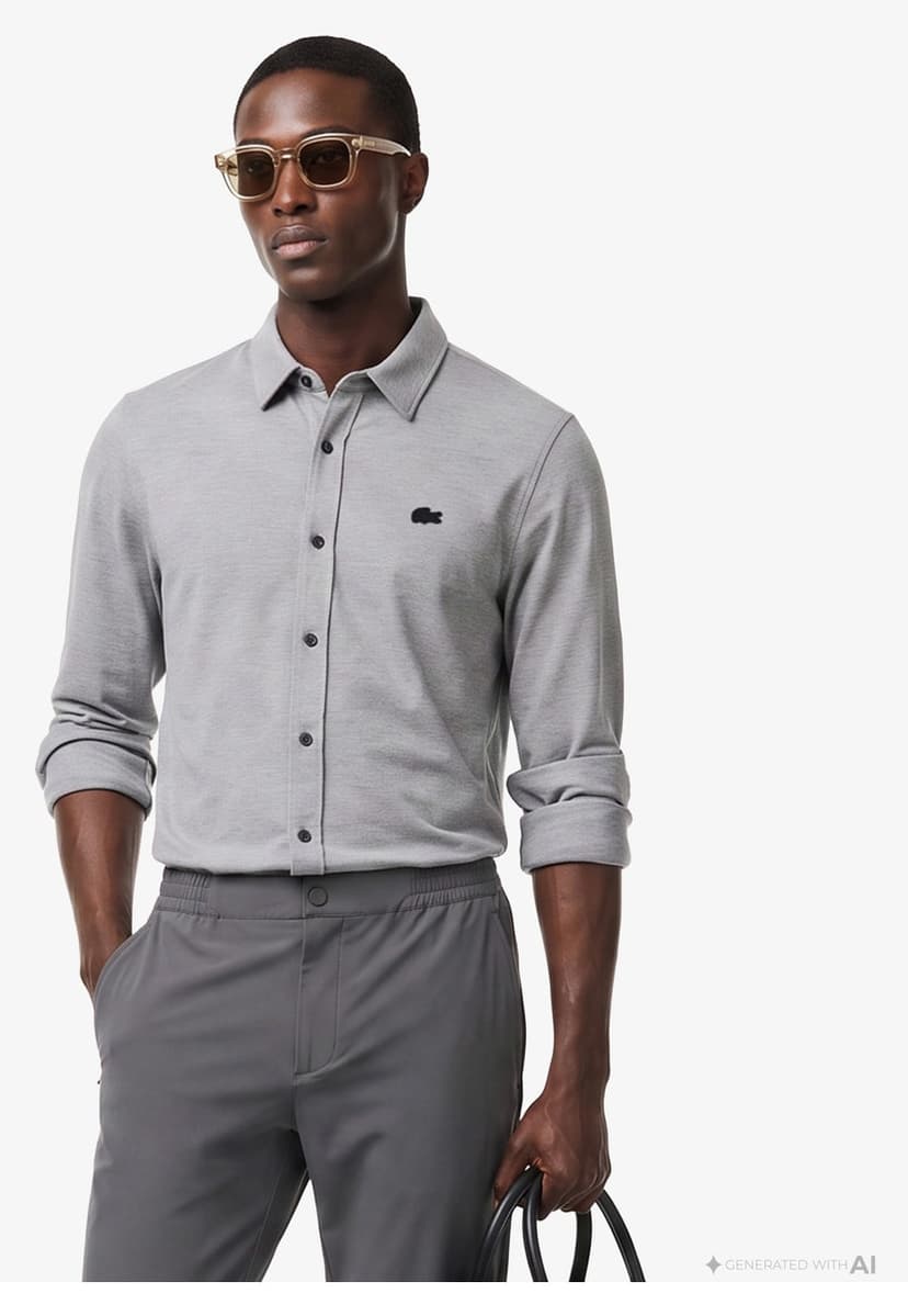 پیراهن مردانه Lacoste اسلیم فیت خاکستری پیراهن مردانه Lacoste اسلیم فیت خاکستری