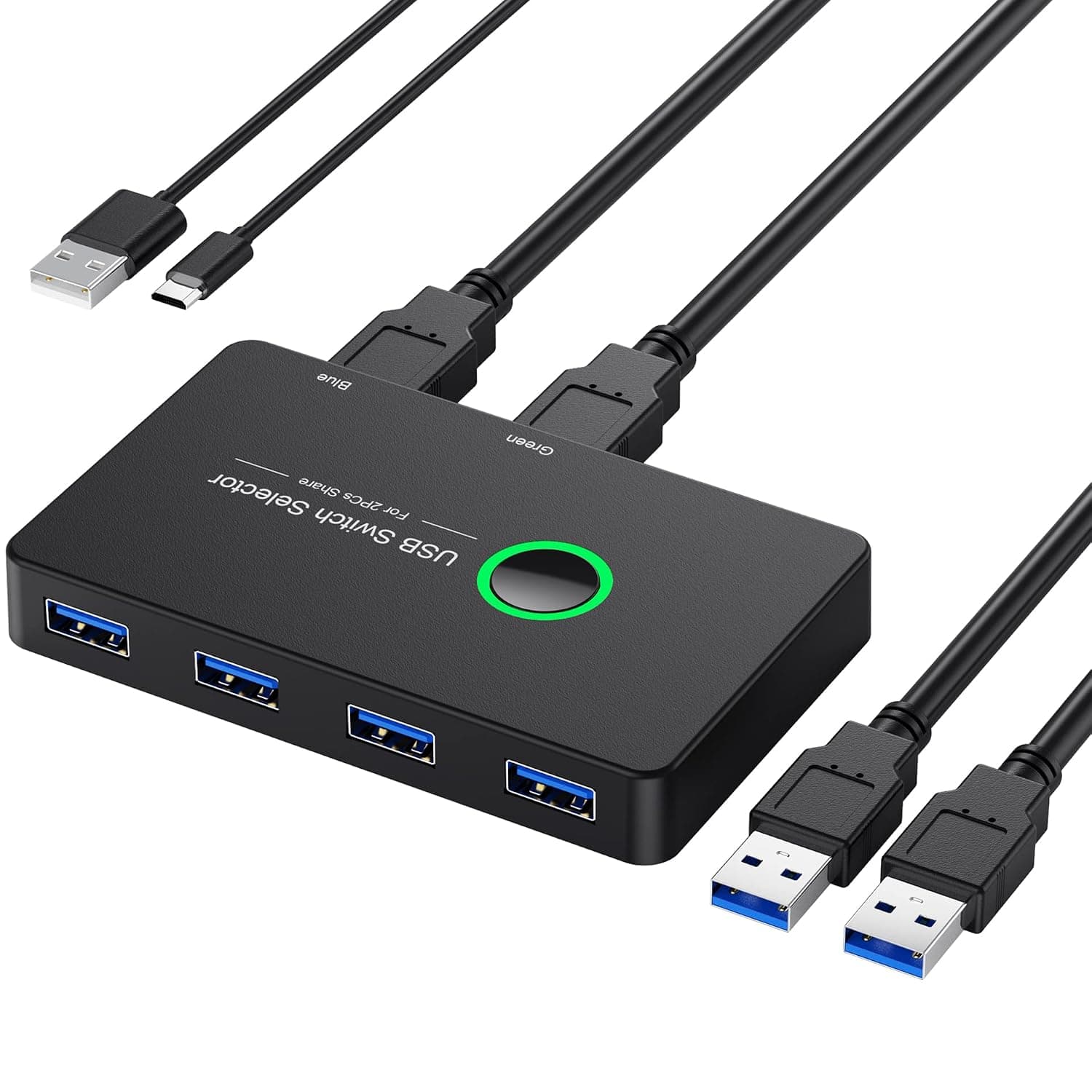 هاب سوییچ KVM USB 3.0 چهارپورته ULXUUUN برای اشتراکگذاری بین ۲ کامپیوتر سازگار با Windows و macOS هاب سوییچ KVM USB 3.0 چهارپورته ULXUUUN برای اشتراکگذاری بین ۲ کامپیوتر سازگار با Windows و macOS