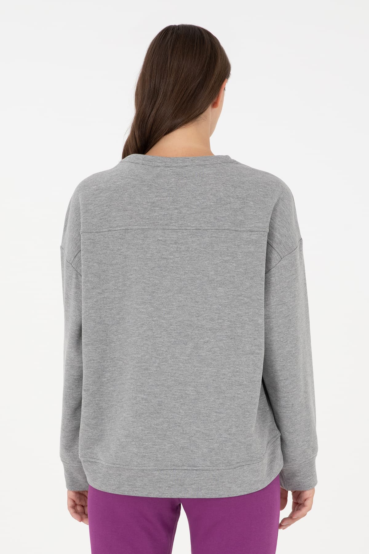 سویشرت زنانه U.S. Polo Assn. یقه گرد بیسیک طوسی ملانژ مدل 50296919-VR086 سویشرت زنانه U.S. Polo Assn. یقه گرد بیسیک طوسی ملانژ مدل 50296919-VR086