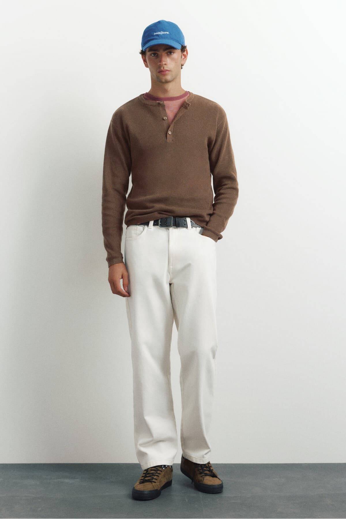 پلیور مردانه Pull & Bear یقه Henley پلیور مردانه Pull & Bear یقه Henley