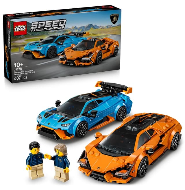 لگو 77238 Speed Champions مناسب بالای ۱۰ سال Lamborghini Revuelto و Huracán STO، 607 قطعه لگو 77238 Speed Champions مناسب بالای ۱۰ سال Lamborghini Revuelto و Huracán STO، 607 قطعه
