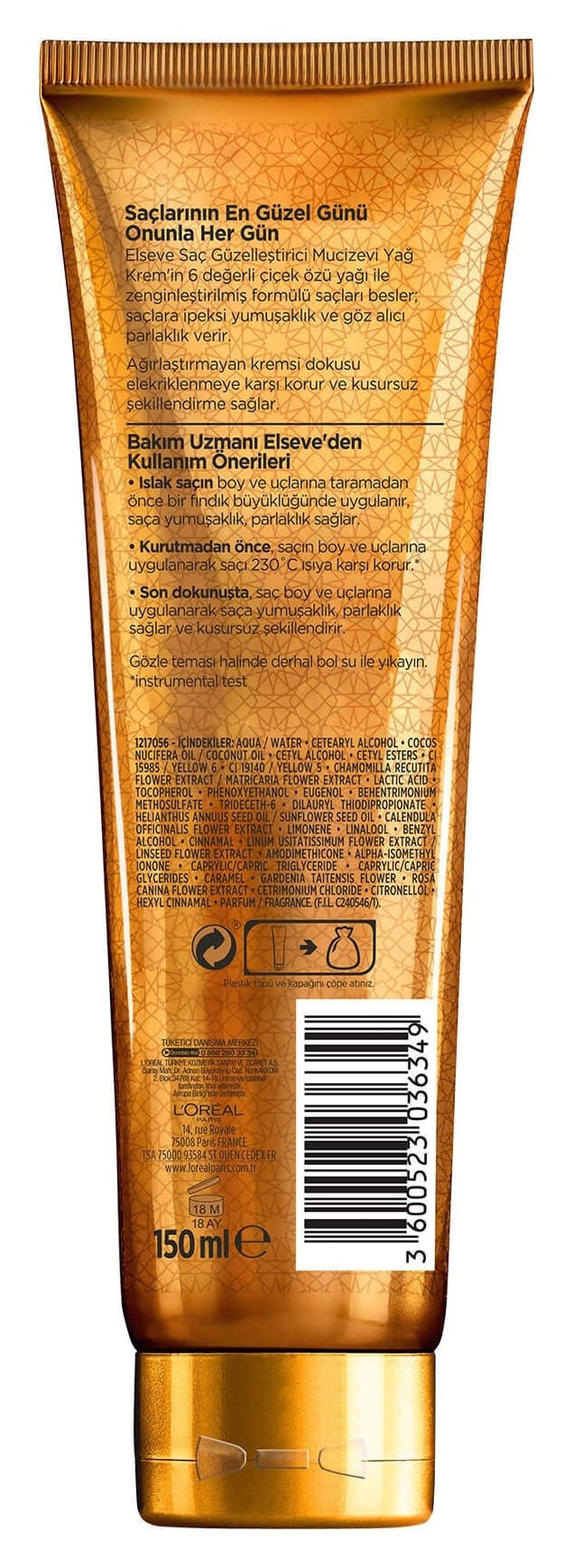 کرم زیباییبخش مو برای انواع مو Elseve Mucizevi Yağ حاوی روغنهای عصاره گل 150ml کرم زیباییبخش مو برای انواع مو Elseve Mucizevi Yağ حاوی روغنهای عصاره گل 150ml