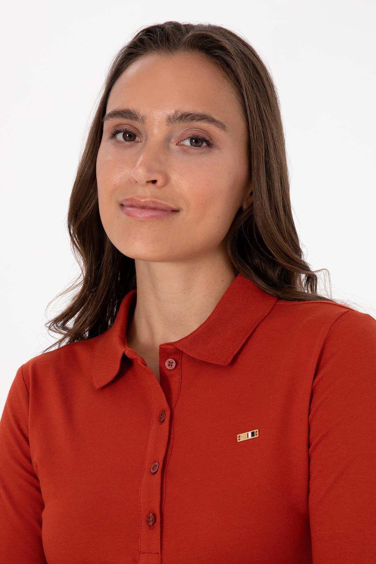 سویشرت زنانه U.S. Polo Assn. یقه پولو ساده آجری مدل 50313593-VR031 سویشرت زنانه U.S. Polo Assn. یقه پولو ساده آجری مدل 50313593-VR031