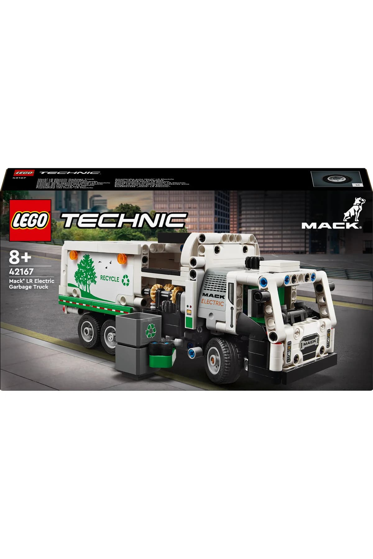 مجموعه ساخت کامیون حمل زباله لگو Technic Mack LR Electric مدل 42167 مناسب 8+ (503 قطعه) مجموعه ساخت کامیون حمل زباله لگو Technic Mack LR Electric مدل 42167 مناسب 8+ (503 قطعه)