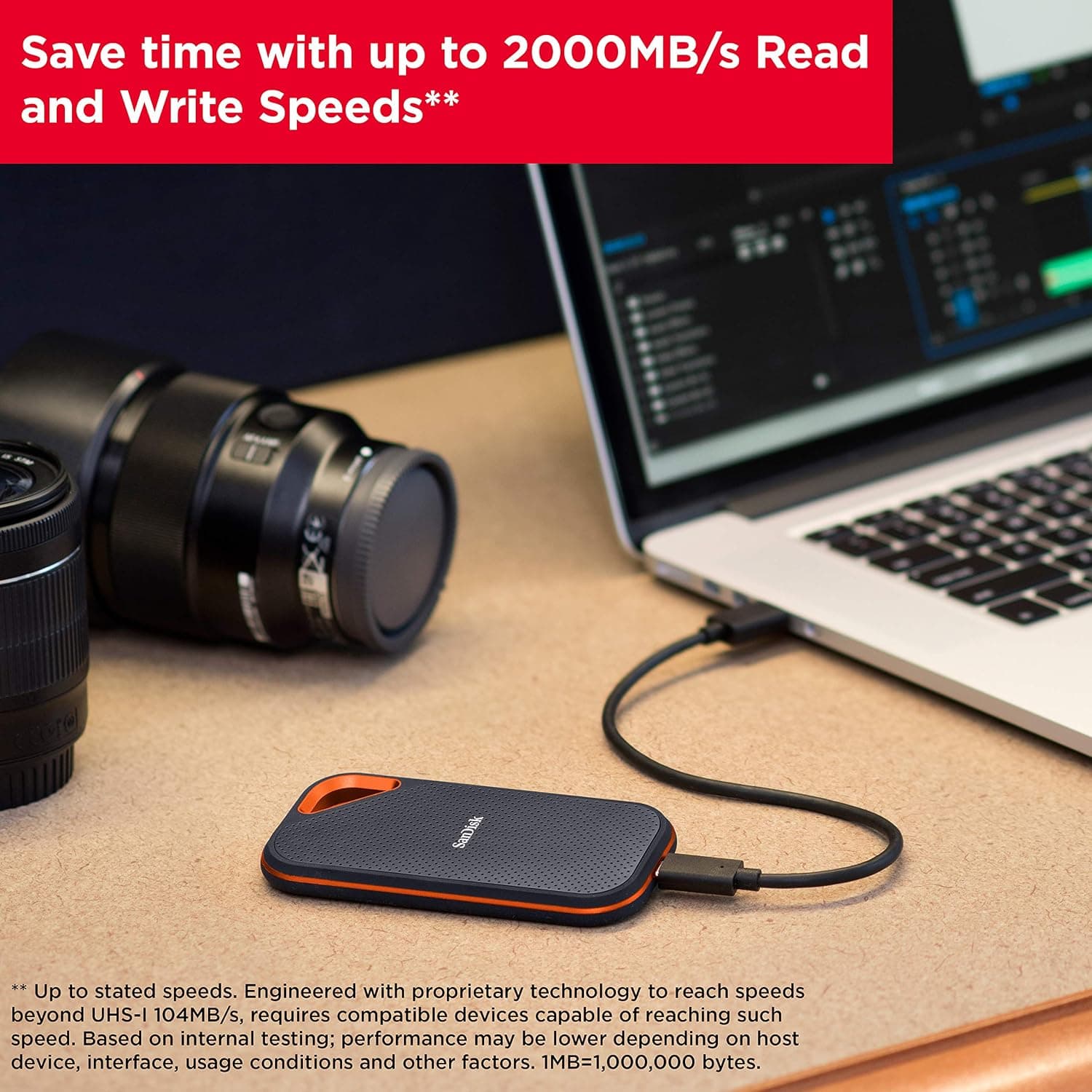 حافظه SSD قابلحمل NVMe SanDisk Extreme Pro مستحکم و مقاوم در برابر آب، USB C، تا 2000MB/s، آبی، مدل SDSSDE81 4T00 G25 4TB حافظه SSD قابلحمل NVMe SanDisk Extreme Pro مستحکم و مقاوم در برابر آب، USB C، تا 2000MB/s، آبی، مدل SDSSDE81 4T00 G25 4TB