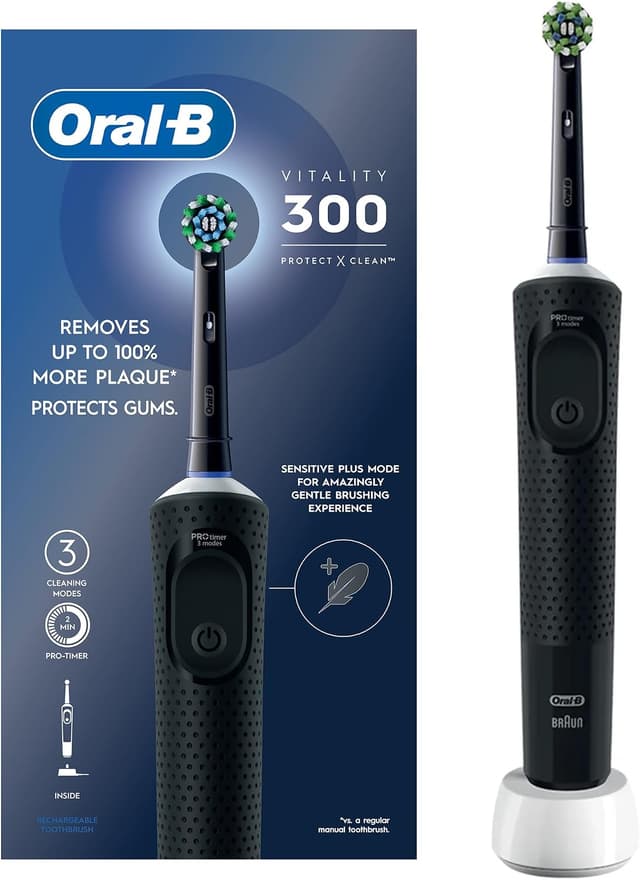 مسواک برقی Oral-B Vitality 300 با سری CrossAction و 3 حالت پاکسازی مدل D103.413.3 مشکی مسواک برقی Oral-B Vitality 300 با سری CrossAction و 3 حالت پاکسازی مدل D103.413.3 مشکی