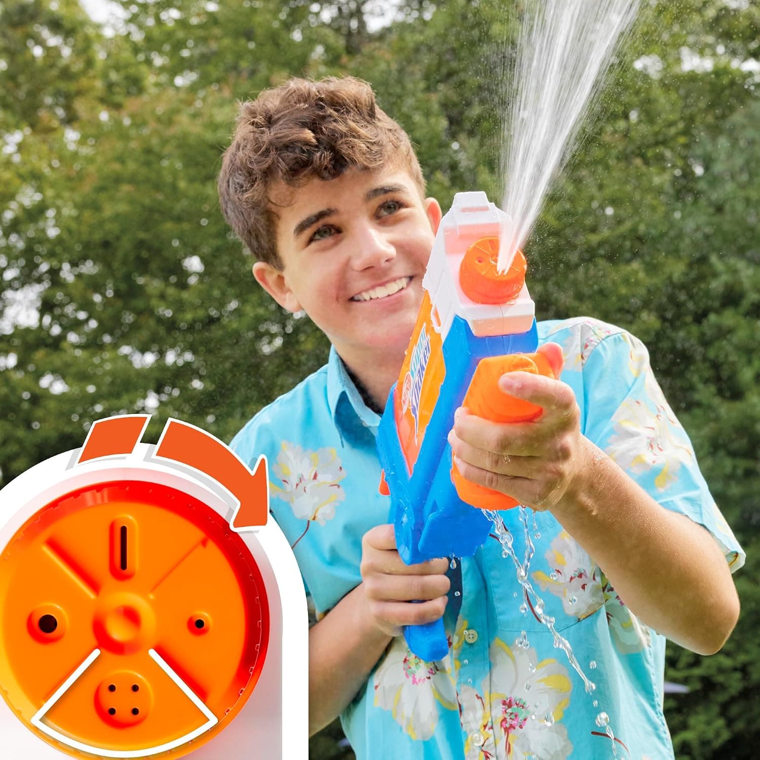 تفنگ آبپاش Nerf با پرکردن چرخشی، ۴ حالت پاشش و مخزن 30 Sıvı Ons تفنگ آبپاش Nerf با پرکردن چرخشی، ۴ حالت پاشش و مخزن 30 Sıvı Ons