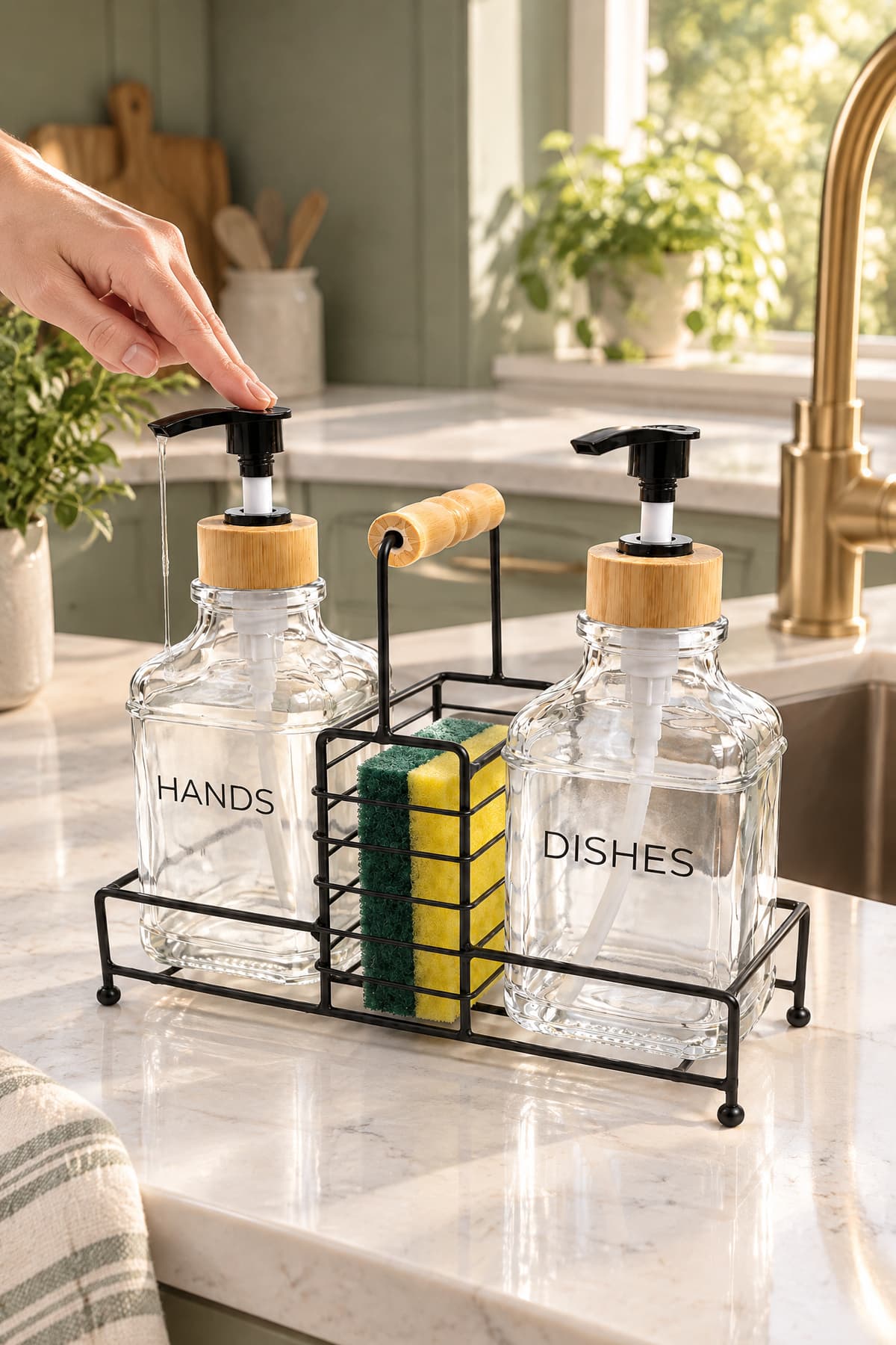 ست جاصابونی و جامایعی شیشهای MAKRİ HOME دسته بامبو پایه فلزی 500 ml ست جاصابونی و جامایعی شیشهای MAKRİ HOME دسته بامبو پایه فلزی 500 ml