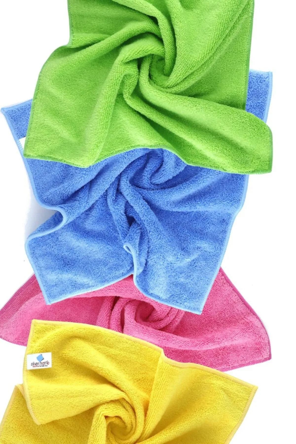 دستمال خشککن میکروفایبر SİLVER HOME سایز 40x40cm بسته 4 عددی رنگبندی متنوع دستمال خشککن میکروفایبر SİLVER HOME سایز 40x40cm بسته 4 عددی رنگبندی متنوع