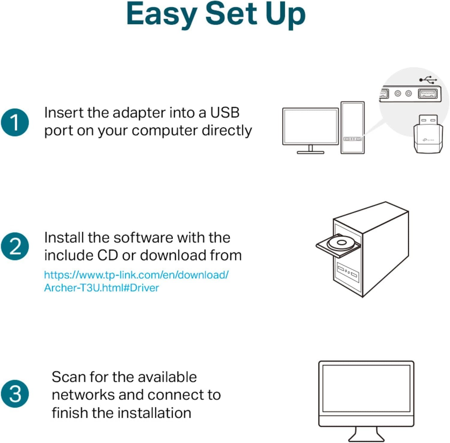 دانگل وایفای USB دو بانده TP-Link مدل Archer T2U AC600 دانگل وایفای USB دو بانده TP-Link مدل Archer T2U AC600