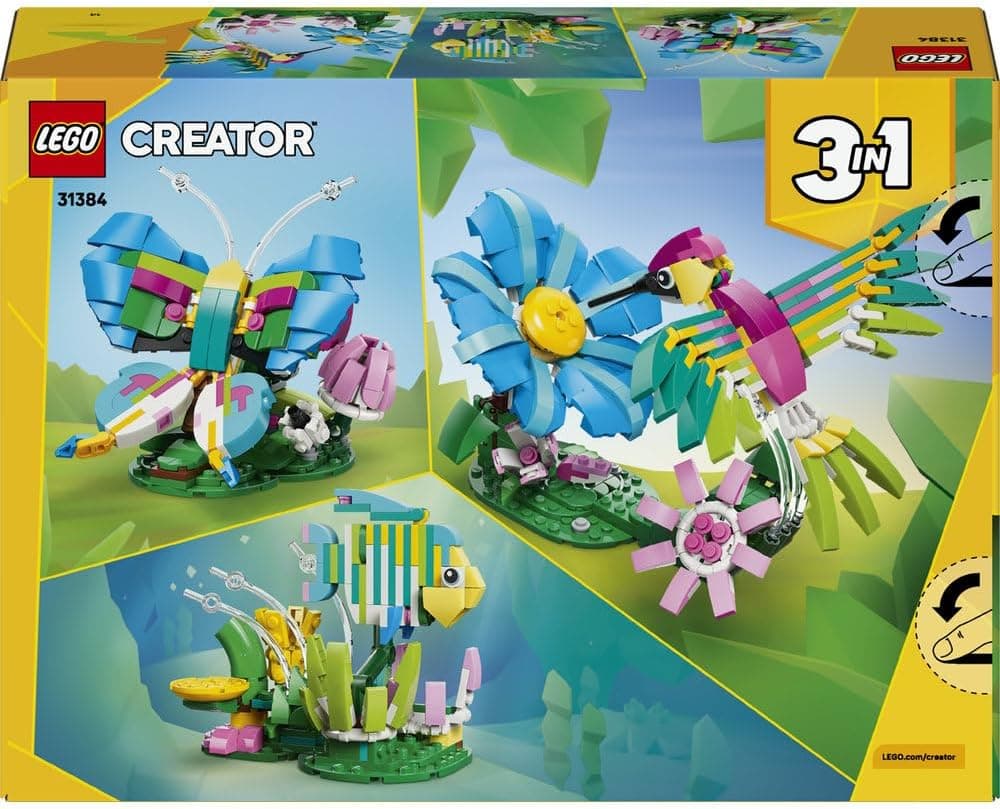لگو Creator 3in1 Wild Animals مرغ مگسخوار رنگارنگ مدل 31384 لگو Creator 3in1 Wild Animals مرغ مگسخوار رنگارنگ مدل 31384