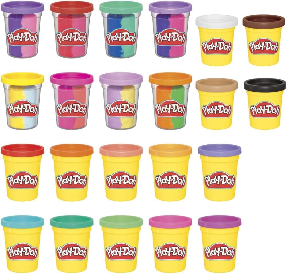 خمیر بازی کودکان دختر و پسر 2 سال به بالا Play-Doh بسته 22تایی رنگهای متنوع با قوطیهای 2 و 4 Ounce خمیر بازی کودکان دختر و پسر 2 سال به بالا Play-Doh بسته 22تایی رنگهای متنوع با قوطیهای 2 و 4 Ounce