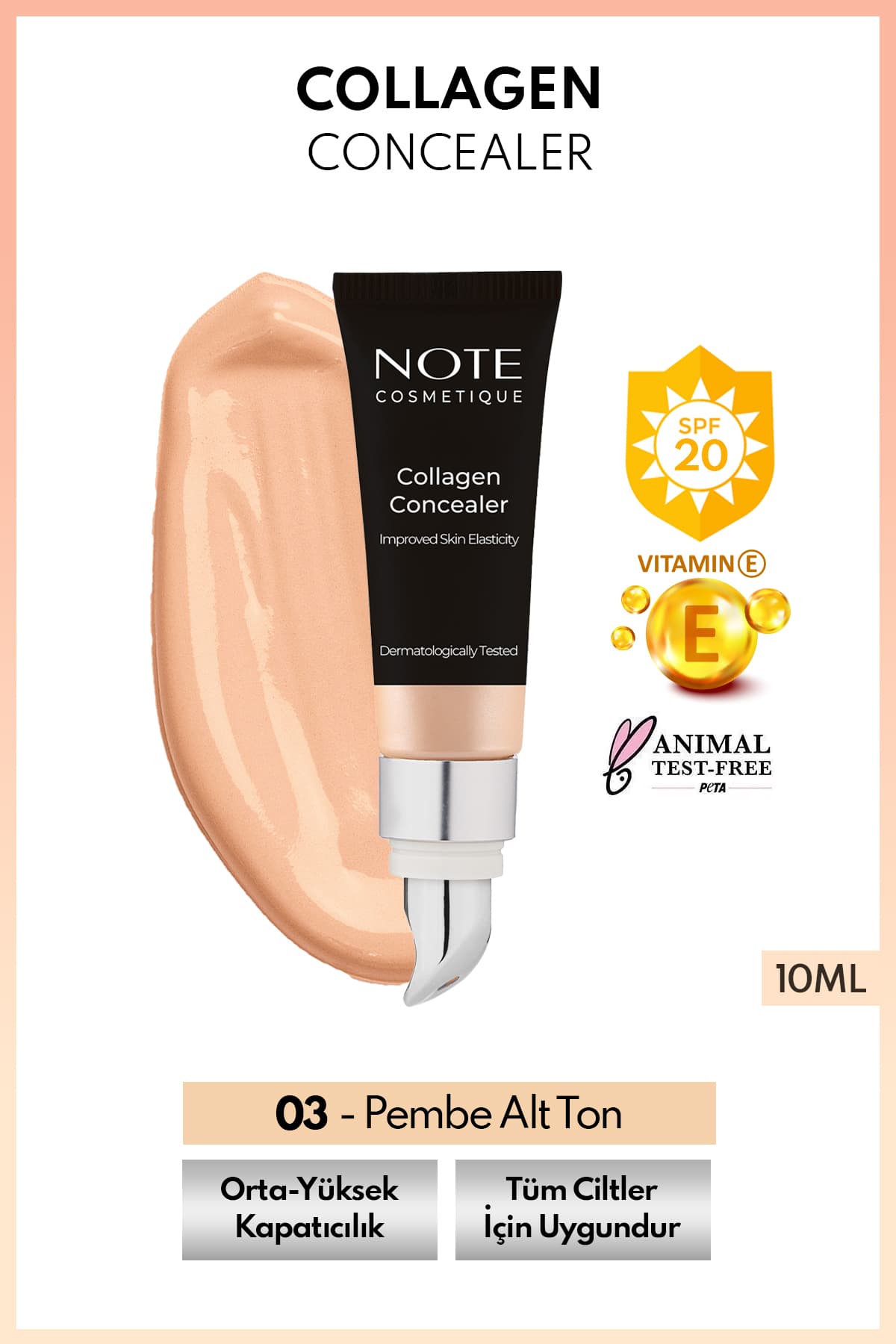 کنسیلر زیر چشم Note Cosmetics حاوی کلاژن SPF 20 رنگ 03 متوسط تیره کنسیلر زیر چشم Note Cosmetics حاوی کلاژن SPF 20 رنگ 03 متوسط تیره
