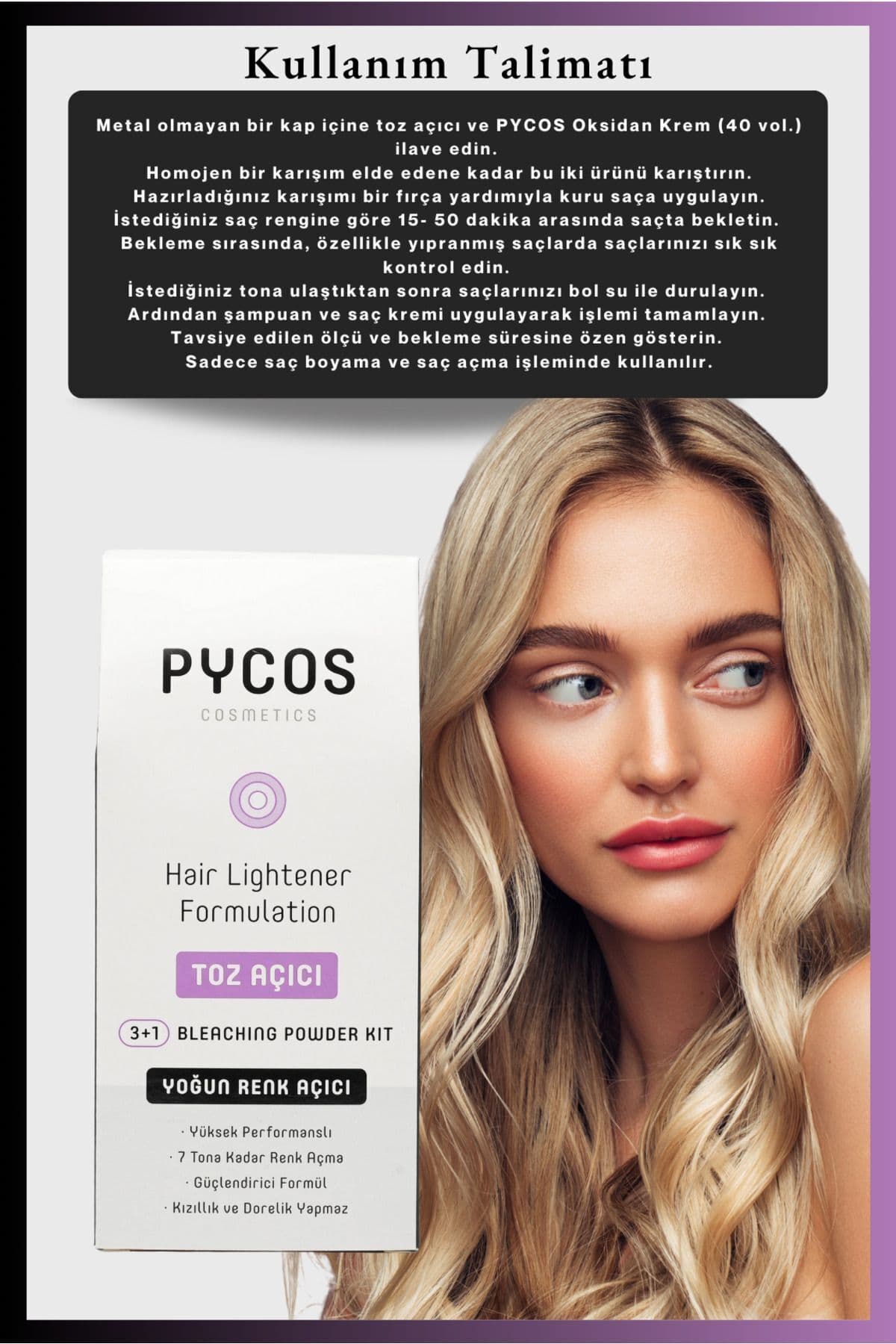 ست دکلره مو PYCOS COSMETICS پودر و اکسیدان 1 عدد ست دکلره مو PYCOS COSMETICS پودر و اکسیدان 1 عدد