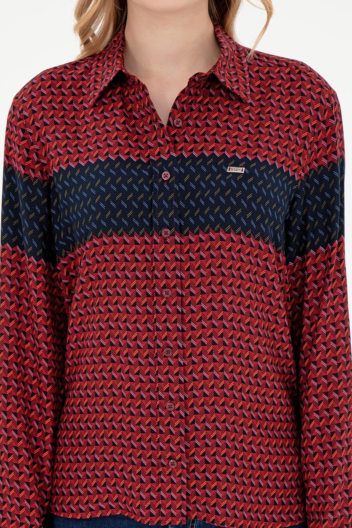 پیراهن زنانه U.S. Polo Assn. زرشکی آستین بلند مدل 50291099-VR014 پیراهن زنانه U.S. Polo Assn. زرشکی آستین بلند مدل 50291099-VR014