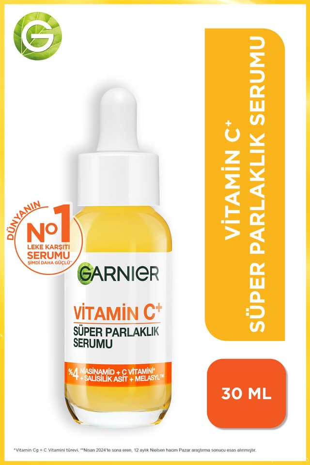 سرم صورت Garnier Vitamin C+ روشنکننده حاوی نیاسینامید، اسید سالیسیلیک و Melasyl 30 ML سرم صورت Garnier Vitamin C+ روشنکننده حاوی نیاسینامید، اسید سالیسیلیک و Melasyl 30 ML