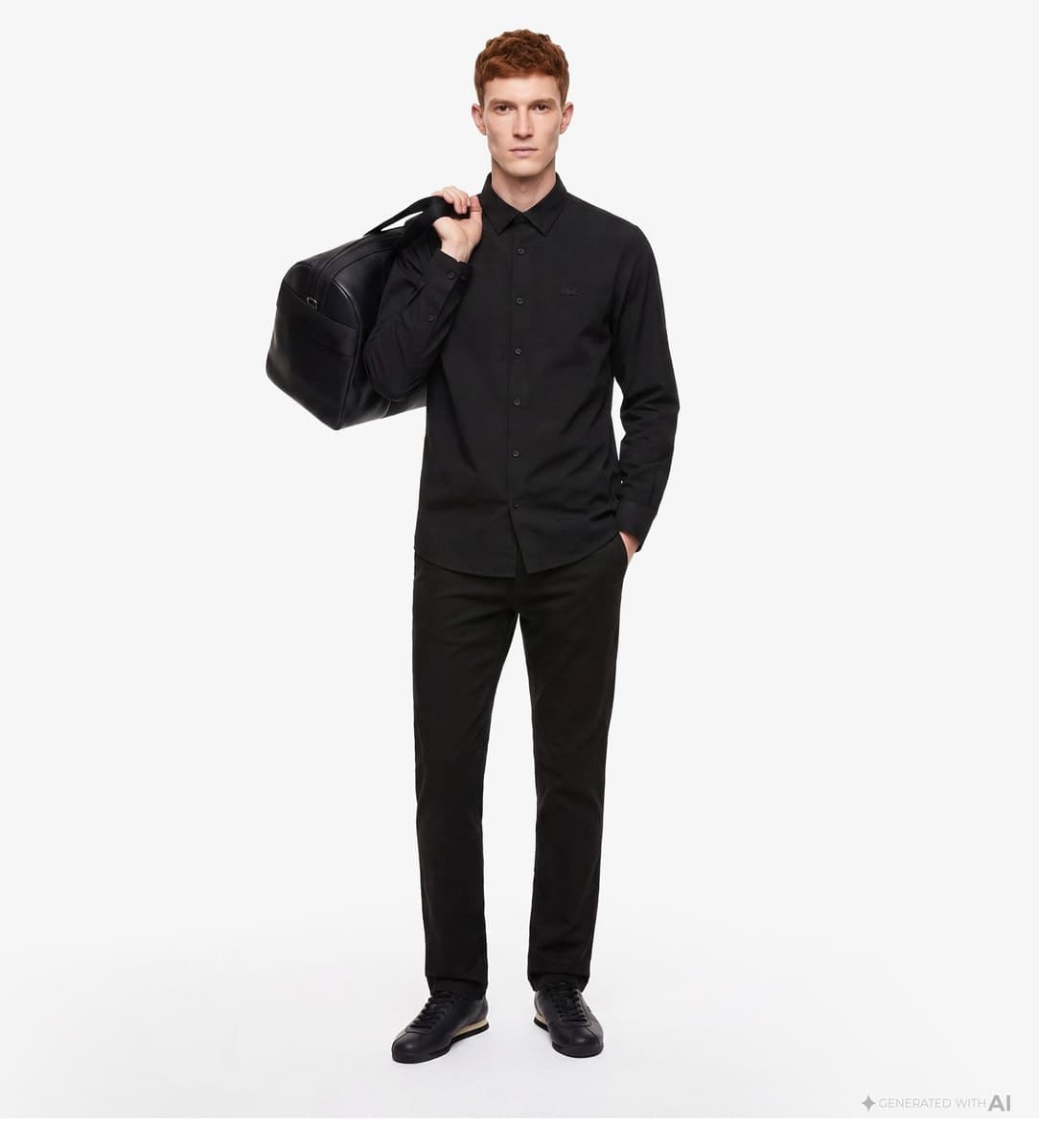 پیراهن مردانه Lacoste فیت اسلیم یقه دکمهدار مشکی پیراهن مردانه Lacoste فیت اسلیم یقه دکمهدار مشکی