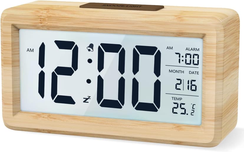 ساعت زنگدار دیجیتال aboveClock با نمایش تاریخ و دما، اسنوز، رنگ بامبویی ساعت زنگدار دیجیتال aboveClock با نمایش تاریخ و دما، اسنوز، رنگ بامبویی