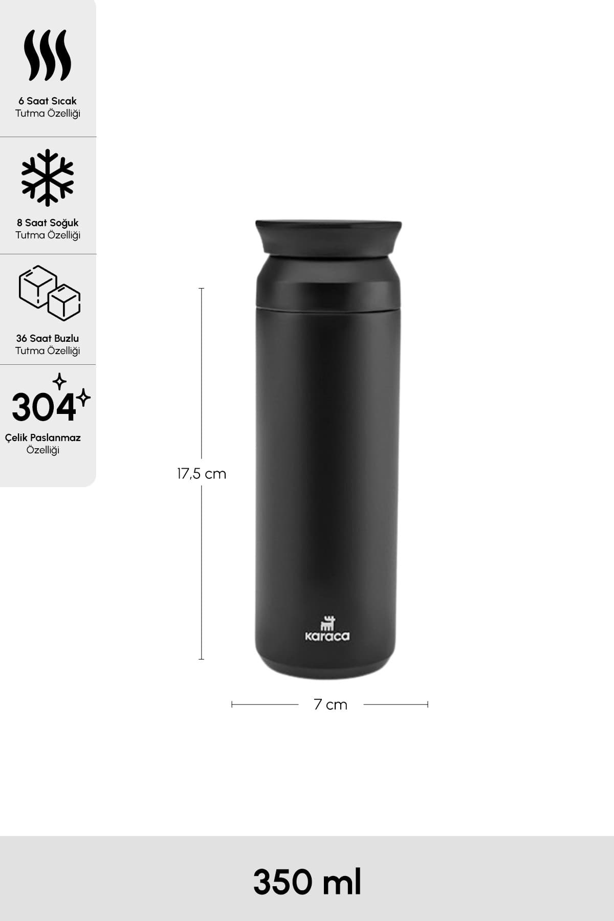 فلاسک Karaca Rainbow استیل ضدزنگ مشکی 350ml فلاسک Karaca Rainbow استیل ضدزنگ مشکی 350ml