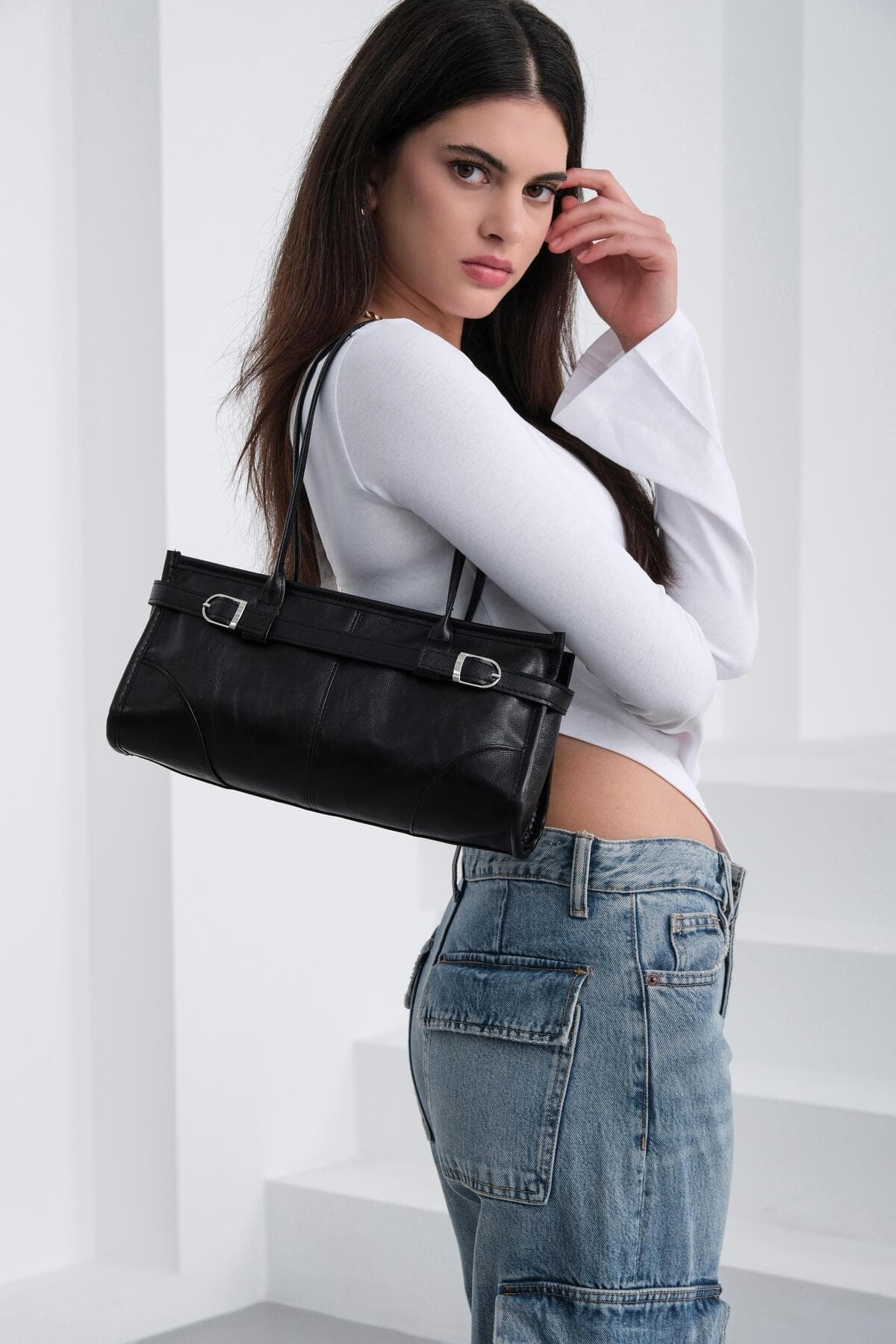 کیف زنانه Shule Bags باگت وینتیج مشکی مدل Enyola کیف زنانه Shule Bags باگت وینتیج مشکی مدل Enyola