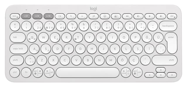 صفحهکلید Q ترکی چنددستگاهی بلوتوثی سفید logitech Pebble Keys 2 مدل K380s کد 920-011860 صفحهکلید Q ترکی چنددستگاهی بلوتوثی سفید logitech Pebble Keys 2 مدل K380s کد 920-011860