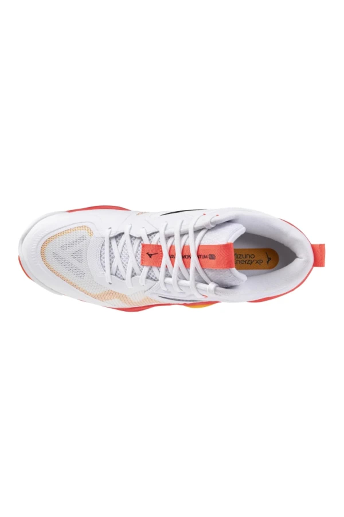 کفش والیبال مردانه Mizuno سفید و نارنجی Wave Momentum Elite MID کفش والیبال مردانه Mizuno سفید و نارنجی Wave Momentum Elite MID