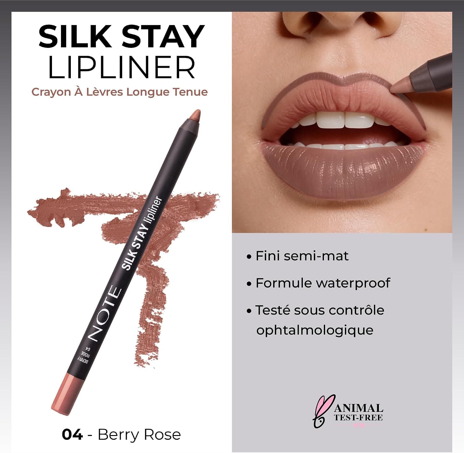 مداد لب Note Cosmetics مدل Silk Stay ضدآب و ابریشمی شماره 04 به رنگ Berry Rose مداد لب Note Cosmetics مدل Silk Stay ضدآب و ابریشمی شماره 04 به رنگ Berry Rose