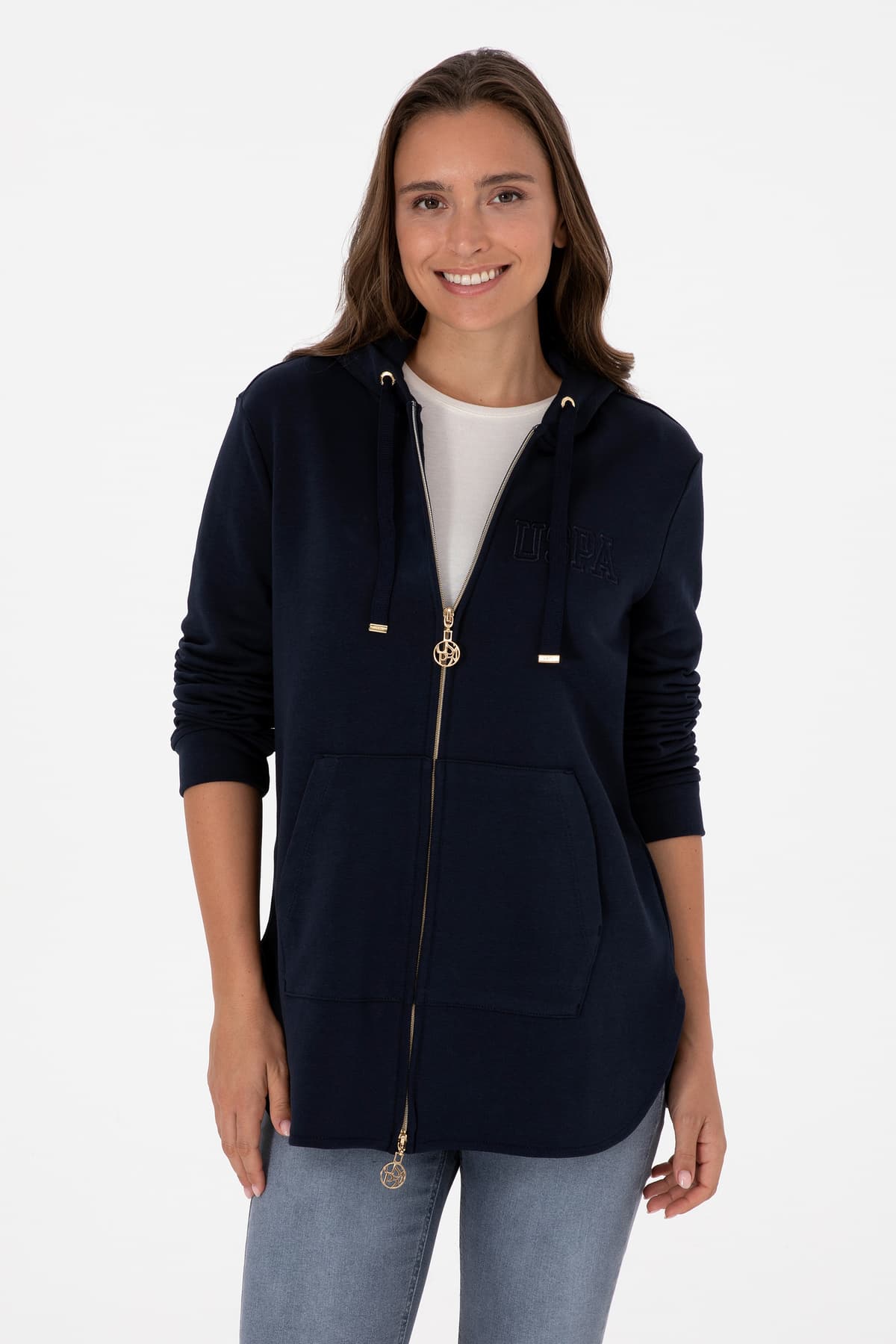 سویشرت زنانه U.S. Polo Assn. سرمهای زیپدار کاپوتدار مدل 50307714-VR033 سویشرت زنانه U.S. Polo Assn. سرمهای زیپدار کاپوتدار مدل 50307714-VR033