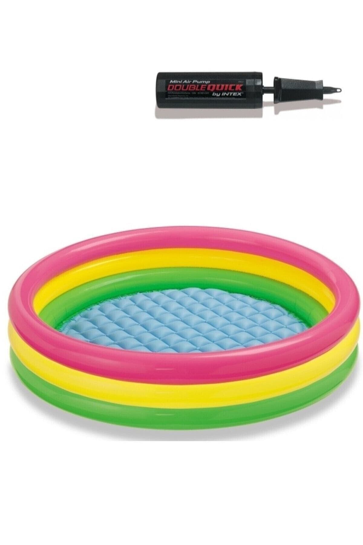 استخر بادی و پمپ Intex سهحلقهای Sunset با کف بادی 114x25 cm مدل 57412 استخر بادی و پمپ Intex سهحلقهای Sunset با کف بادی 114x25 cm مدل 57412