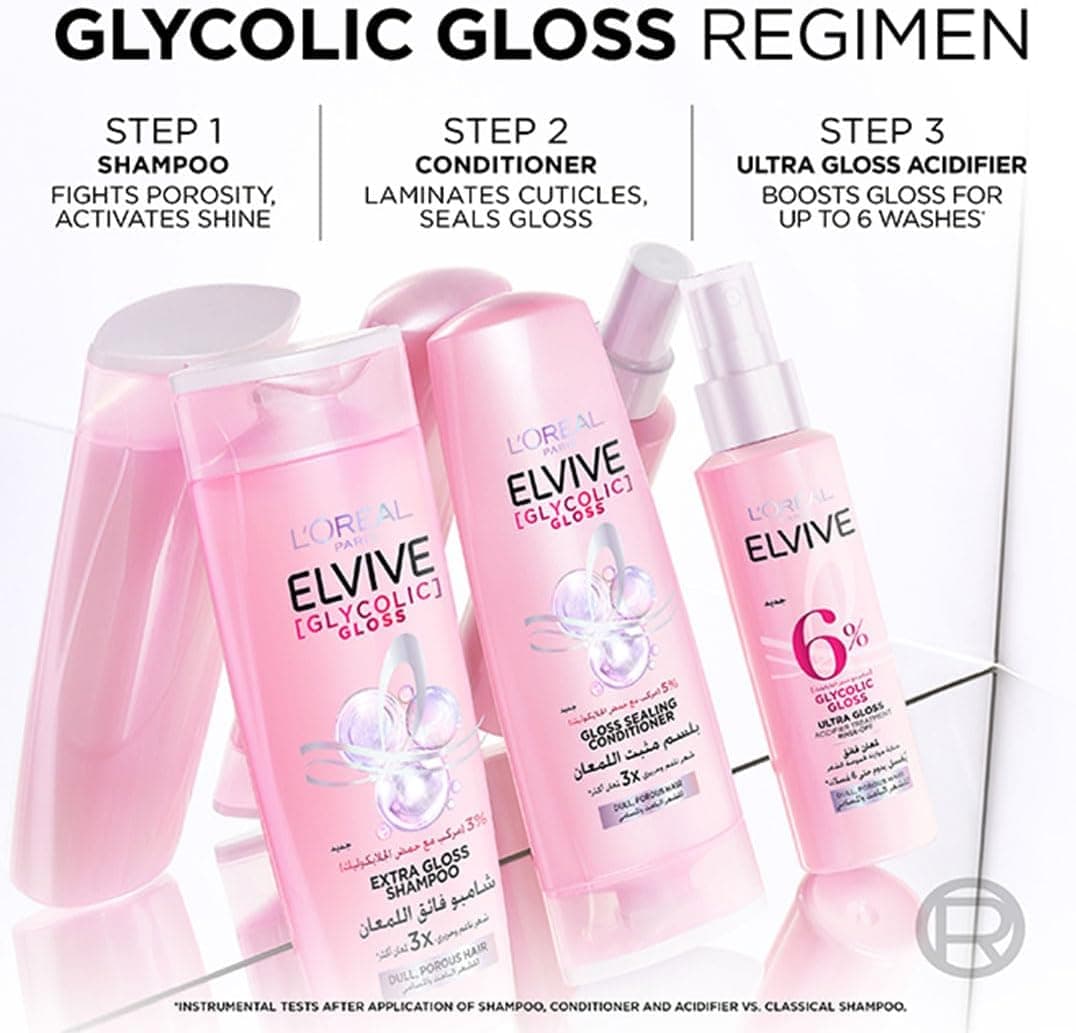 اسپری تریتمنت مو بدون شستشو L'Oréal Paris Elvive Glycolic Gloss 150 ml اسپری تریتمنت مو بدون شستشو L'Oréal Paris Elvive Glycolic Gloss 150 ml