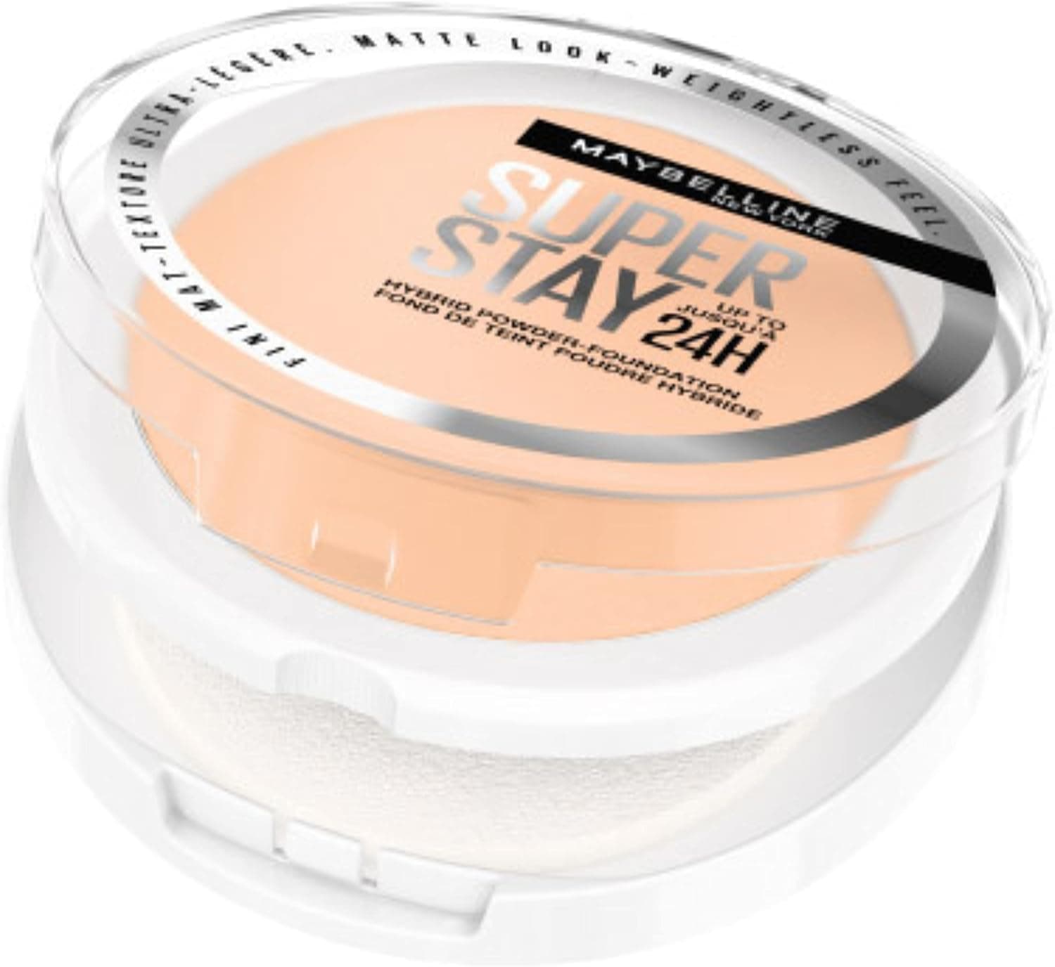 کرم پودر پودری MAYBELLINE با پوشش متوسط تا زیاد، ضدآب و ضدتعریق مدل SuperStay 24H Hybrid Powder Foundation رنگ 10 کرم پودر پودری MAYBELLINE با پوشش متوسط تا زیاد، ضدآب و ضدتعریق مدل SuperStay 24H Hybrid Powder Foundation رنگ 10