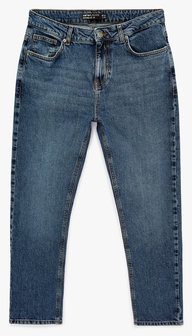 شلوار جین مردانه Koton نخی فیت معمولی Tapered Joe Jean شلوار جین مردانه Koton نخی فیت معمولی Tapered Joe Jean