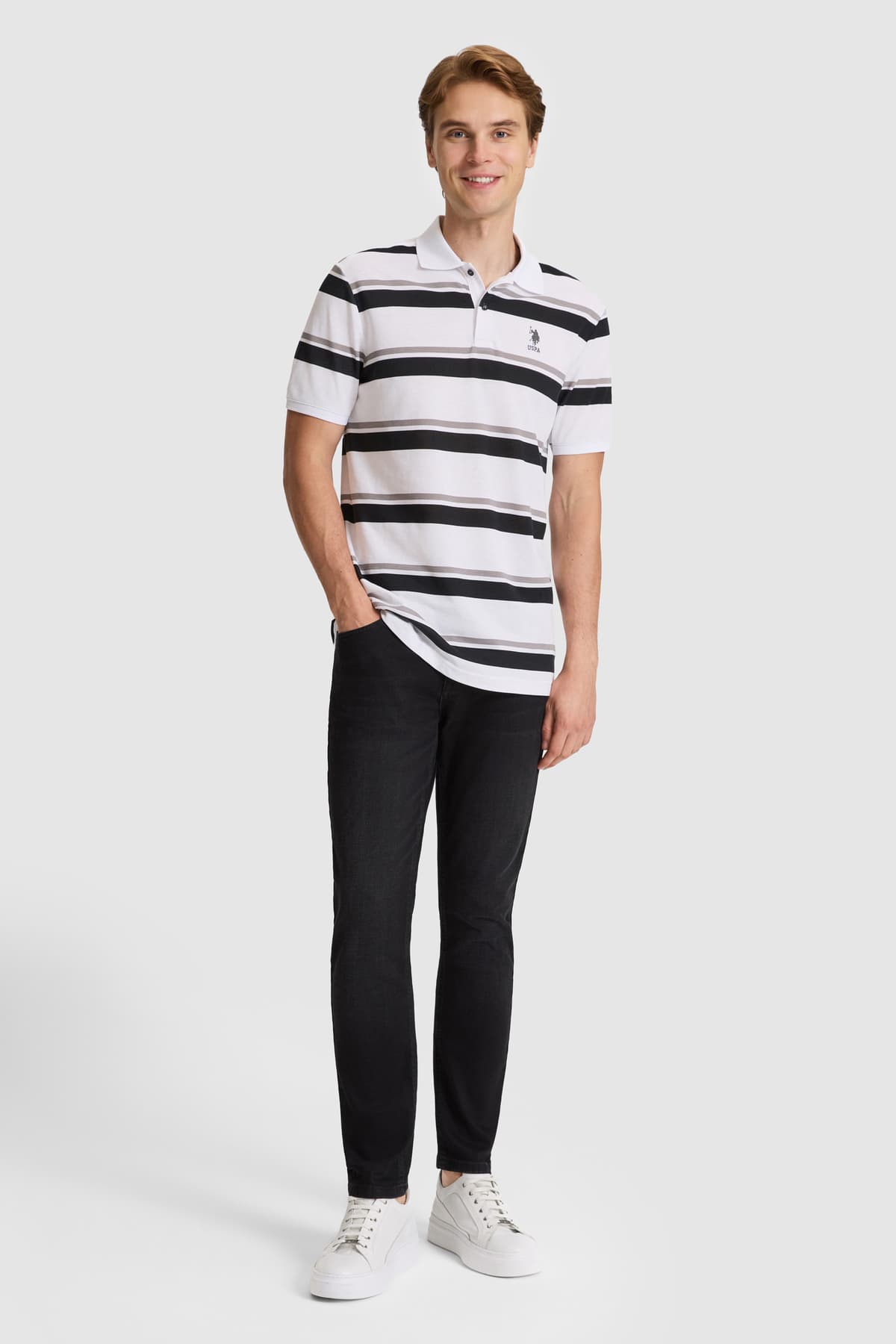 تیشرت یقه پولو مردانه U.S. Polo Assn. مشکی فیت معمولی مدل 50326934-VR046 تیشرت یقه پولو مردانه U.S. Polo Assn. مشکی فیت معمولی مدل 50326934-VR046