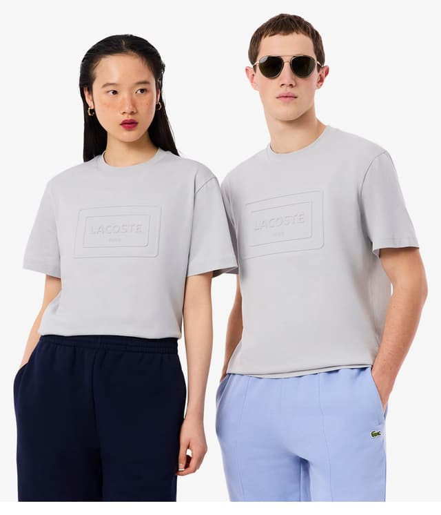 تیشرت یونیسکس Lacoste فیت کلاسیک یقه گرد چاپی خاکستری تیشرت یونیسکس Lacoste فیت کلاسیک یقه گرد چاپی خاکستری