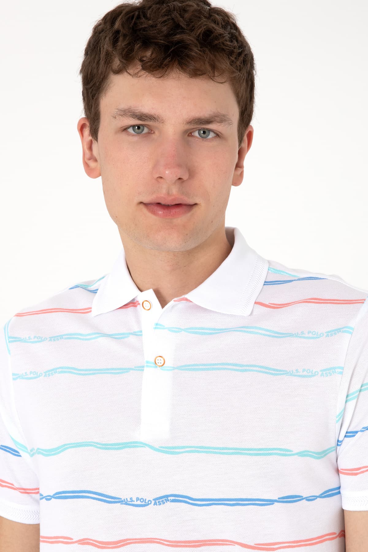تیشرت مردانه U.S. Polo Assn. فیت معمولی سفید راهراه مدل 50299642-VR013 تیشرت مردانه U.S. Polo Assn. فیت معمولی سفید راهراه مدل 50299642-VR013