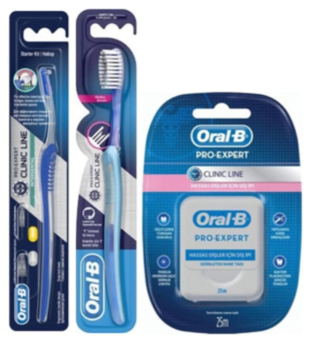 ست Oral-B شامل برس بین دندانی، مسواک ارتودنسی و نخ دندان Clinic Line 25 متر ست Oral-B شامل برس بین دندانی، مسواک ارتودنسی و نخ دندان Clinic Line 25 متر