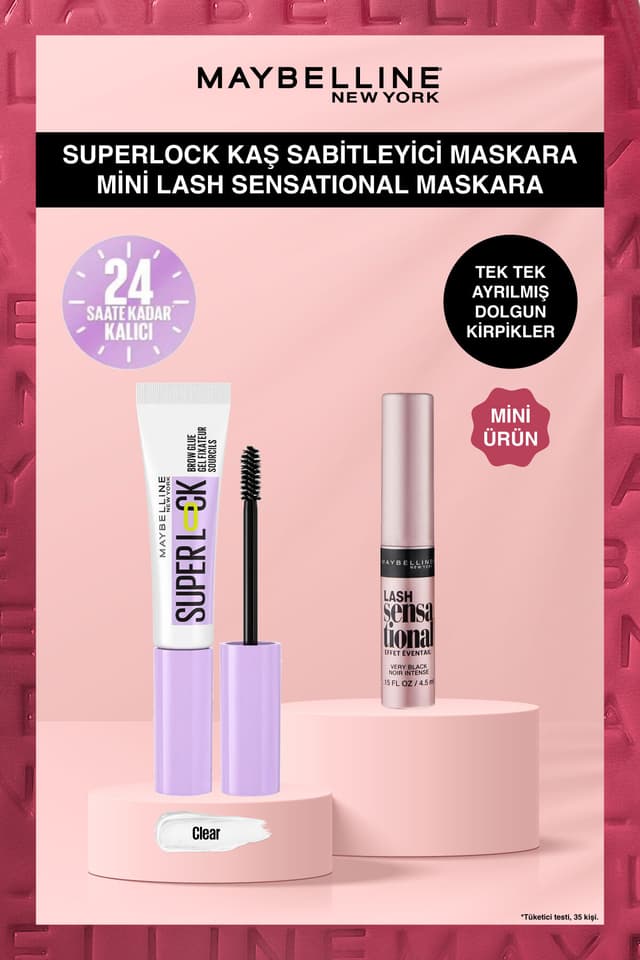 ماسکارا ابرو مینی Maybelline New York Super Lock Lash Sensational Intense Black ماسکارا ابرو مینی Maybelline New York Super Lock Lash Sensational Intense Black