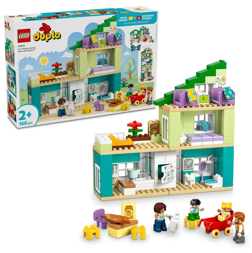 لگو DUPLO شهر خانه مدرن خانوادگی 3 در 1 با فیگور مدل 10470 لگو DUPLO شهر خانه مدرن خانوادگی 3 در 1 با فیگور مدل 10470