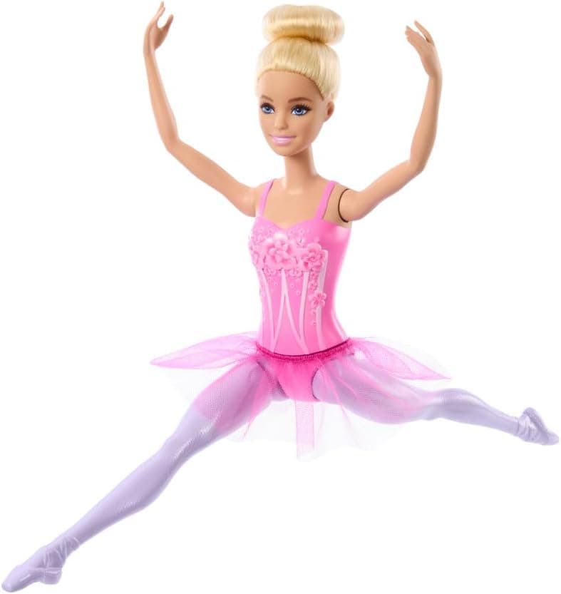 عروسک بالرین Barbie با موهای بلوند و دامن توتوی بنفش جداشدنی عروسک بالرین Barbie با موهای بلوند و دامن توتوی بنفش جداشدنی