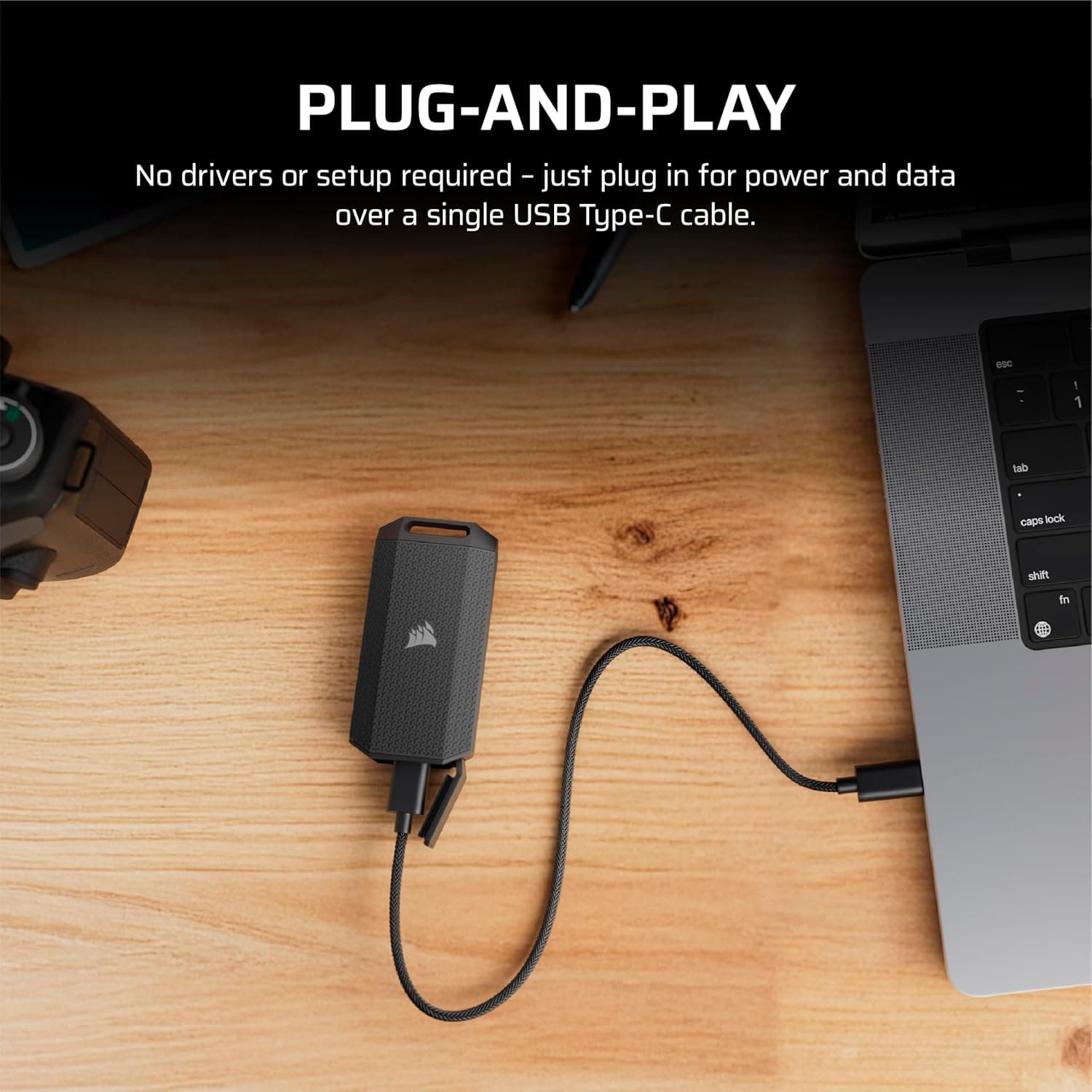 SSD اکسترنال برای PC، Mac و iPad Corsair مشکی مقاوم IP55 با سرعت تا 4000 MB/sn مدل EX400U SURVIVOR 2TB USB4 SSD اکسترنال برای PC، Mac و iPad Corsair مشکی مقاوم IP55 با سرعت تا 4000 MB/sn مدل EX400U SURVIVOR 2TB USB4