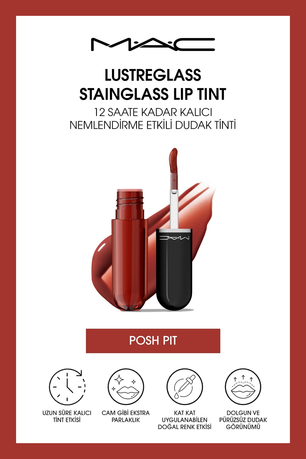 تینت لب Mac Lustreglass StainGlass Posh Pit ماندگاری ۱۲ ساعته تینت لب Mac Lustreglass StainGlass Posh Pit ماندگاری ۱۲ ساعته