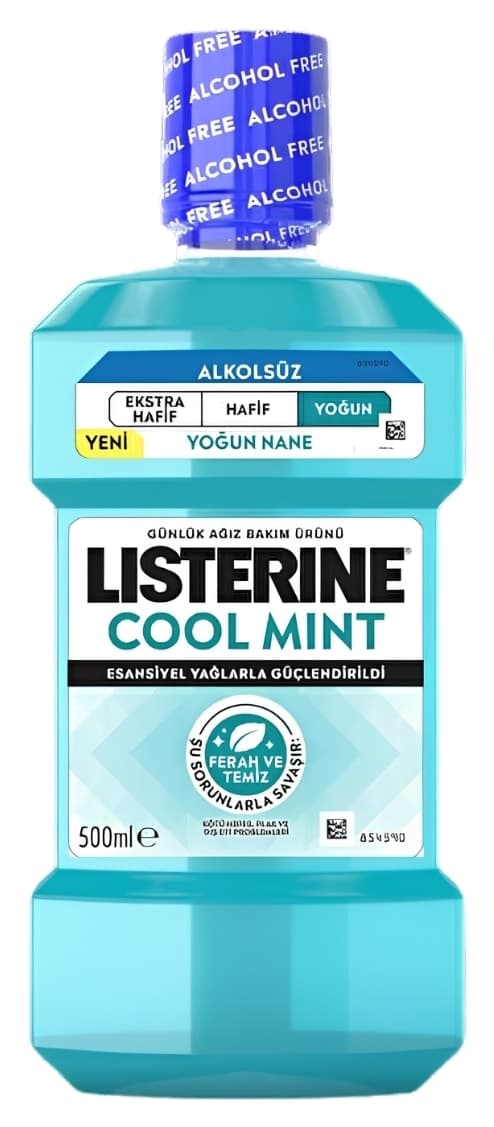 دهانشویه Listerine Cool Mint بدون الکل با طعم قوی 500 ml دهانشویه Listerine Cool Mint بدون الکل با طعم قوی 500 ml